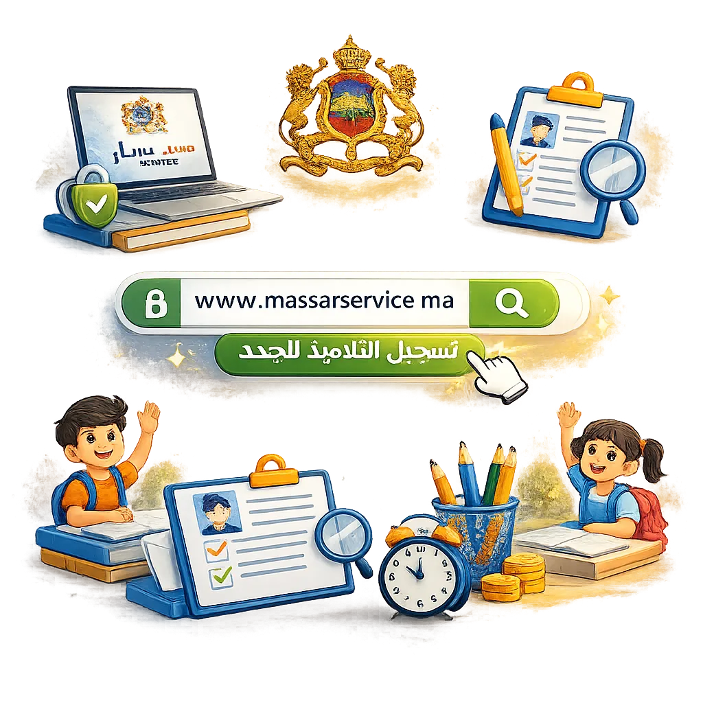 رابط تسجيل التلاميذ الجدد 2026-2027 عبر Massar Service